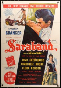 5x0398 SARABAND FOR DEAD LOVERS Aust 1sh 1948 Stewart Granger in a spectacle of adventure & romance!