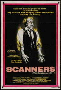 5x0399 SCANNERS Aust 1sh 1981 David Cronenberg, in 20 seconds your head explodes!