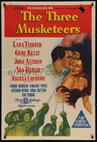 5x0411 THREE MUSKETEERS Aust 1sh 1949 Lana Turner, Gene Kelly, June Allyson, Angela Lansbury