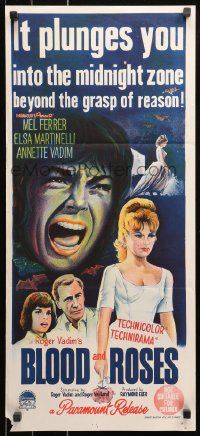 5x0448 BLOOD & ROSES Aust daybill 1961 Et mourir de plaisir, Vadim, sexiest vampire Annette Vadim!