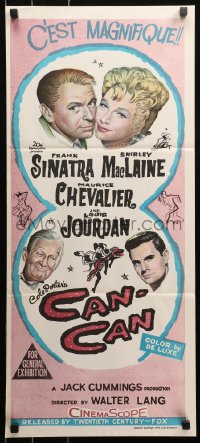 5x0452 CAN-CAN Aust daybill 1960 Frank Sinatra, Shirley MacLaine, Maurice Chevalier & Jourdan