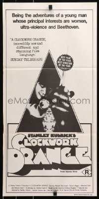 5x0459 CLOCKWORK ORANGE Aust daybill R1970s Stanley Kubrick classic, Castle art of Malcolm McDowell!