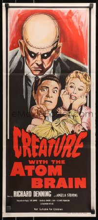 5x0468 CREATURE WITH THE ATOM BRAIN Aust daybill 1960s stalking his prey comes from beyond the grave!