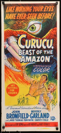 5x0472 CURUCU, BEAST OF THE AMAZON Aust daybill 1956 Universal horror, monster art, very rare!