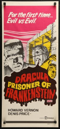 5x0481 DRACULA PRISONER OF FRANKENSTEIN Aust daybill 1972 Jesus Franco, images of Universal monsters!