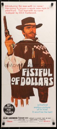 5x0499 FISTFUL OF DOLLARS Aust daybill 1967 Clint Eastwood is the most dangerous man who ever lived!