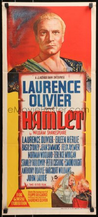 5x0519 HAMLET Aust daybill 1949 Laurence Olivier in William Shakespeare classic, Best Picture!