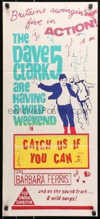 5x0521 HAVING A WILD WEEKEND Aust daybill 1965 John Boorman rock & roll comedy, different art!
