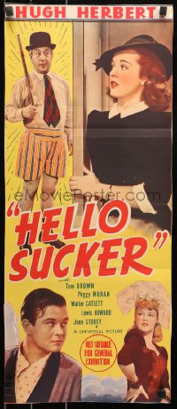 5x0525 HELLO SUCKER Aust daybill 1941 wacky Hugh Herbert, Tom Brown, Peggy Moran!