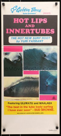 5x0533 HOT LIPS & INNERTUBES Aust daybill 1970s Yuri Farrant Australian surfing documentary!