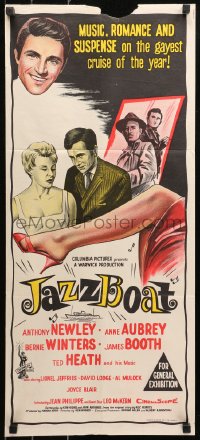 5x0552 JAZZ BOAT Aust daybill 1960 Anthony Newley, Anne Aubrey, the gayest cruise of the year!