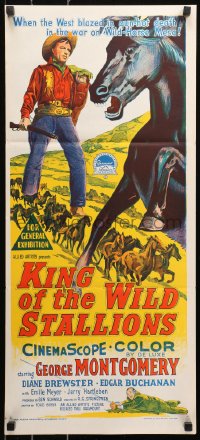 5x0556 KING OF THE WILD STALLIONS Aust daybill 1960 George Montgomery, Richardson Studio art!
