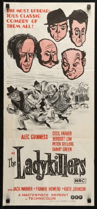 5x0559 LADYKILLERS Aust daybill R1972 cool art of guiding genius Alec Guinness, gangsters!