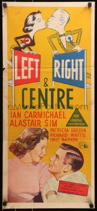 5x0562 LEFT RIGHT & CENTRE Aust daybill 1960 wacky art of political candidates in love!