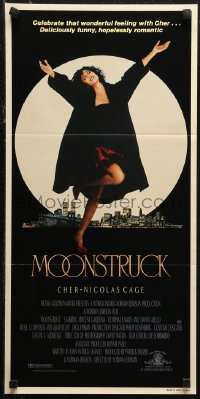 5x0576 MOONSTRUCK Aust daybill 1987 Cher in front of New York City skyline, Norman Jewison!