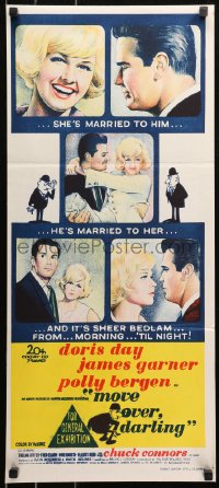 5x0577 MOVE OVER, DARLING Aust daybill 1964 many images of James Garner & pretty Doris Day!