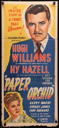 5x0592 PAPER ORCHID Aust daybill 1949 Hugh Williams, Hy Hazell, art of front page woman!