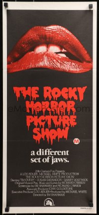 5x0620 ROCKY HORROR PICTURE SHOW Aust daybill 1975 c/u lips image, a different set of jaws!