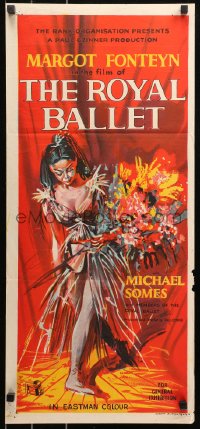 5x0623 ROYAL BALLET Aust daybill 1960 artwork of incomparable ballerina Margot Fonteyn!