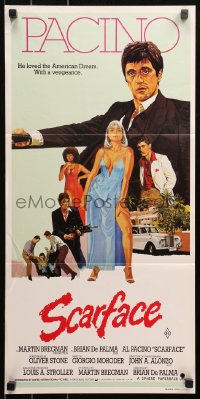 5x0627 SCARFACE Aust daybill 1984 art of Al Pacino as Tony Montana, Michelle Pfeiffer!
