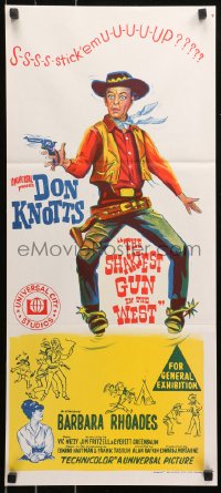 5x0633 SHAKIEST GUN IN THE WEST Aust daybill 1968 full-length art of wacky Don Knotts!