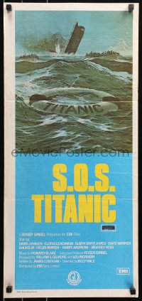 5x0624 S.O.S. TITANIC Aust daybill 1980 David Janssen, Susan Saint James, disaster art!
