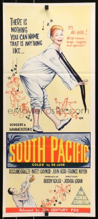5x0640 SOUTH PACIFIC Aust daybill 1959 art of Mitzi Gaynor, Rodgers & Hammerstein musical!