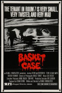 5x0765 BASKET CASE 1sh R1984 he is very small, very twisted & VERY mad, Rugged Films re-release!