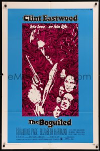 5x0770 BEGUILED 1sh 1971 cool psychedelic art of Clint Eastwood & Geraldine Page, Don Siegel