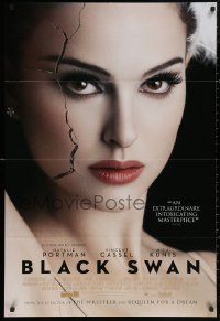 5x0794 BLACK SWAN style F int'l DS 1sh 2010 image of cracked ballet dancer Natalie Portman!
