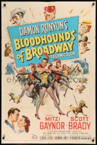 5x0801 BLOODHOUNDS OF BROADWAY 1sh 1952 Mitzi Gaynor & sexy showgirls, from Damon Runyon story!