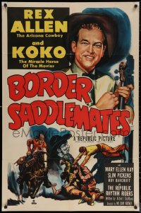 5x0805 BORDER SADDLEMATES 1sh 1952 Rex Allen & Koko against a ruthless bunch of border bandits!