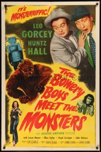 5x0808 BOWERY BOYS MEET THE MONSTERS 1sh 1954 Huntz Hall & Leo Gorcey with wacky ape!