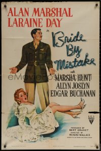 5x0812 BRIDE BY MISTAKE 1sh 1944 soldier Alan Marshal doesn't know Laraine Day is an heiress!