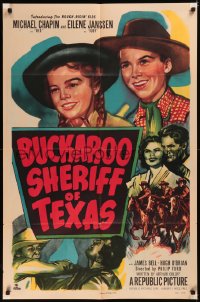5x0821 BUCKAROO SHERIFF OF TEXAS 1sh 1951 Michael Chapin & Eilene Janssen, the Rough-Ridin Kids!