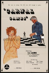 5x0834 CARNAL GAMES 24x36 1sh 1978 C.J. Lang, Sharon Mitchell, Jake Teague, x-rated!