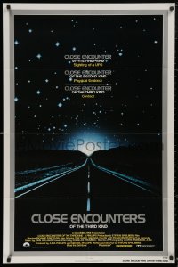 5x0860 CLOSE ENCOUNTERS OF THE THIRD KIND 1sh 1977 Spielberg's sci-fi classic, silver border design