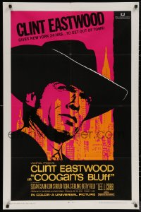 5x0876 COOGAN'S BLUFF 1sh 1968 art of Clint Eastwood in New York City, directed by Don Siegel!
