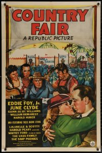 5x0877 COUNTRY FAIR 1sh 1941 Eddie Foy Jr, June Clyde, political scandal, great artwork!