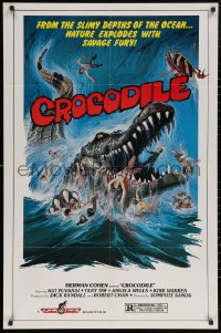 5x0884 CROCODILE 1sh 1981 Chorake, wild art of gargantuan reptile eating sexy girls and more!