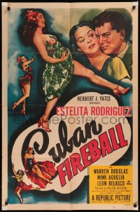 5x0892 CUBAN FIREBALL 1sh 1951 William Beaudine directed, art of sexy dancer Estelita Rodriguez!