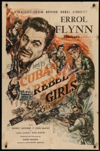 5x0893 CUBAN REBEL GIRLS 1sh 1959 Barry Mahon directed, art of Errol Flynn & bad girls in action!