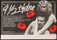 5x0018 9 1/2 WEEKS Czech 8x12 1990 sexy different c/u of Mickey Rourke & Kim Basinger by Jodas!