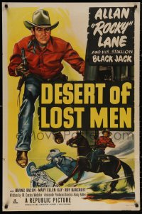 5x0911 DESERT OF LOST MEN 1sh 1951 cowboy Allan Rocky Lane & his stallion Black Jack!