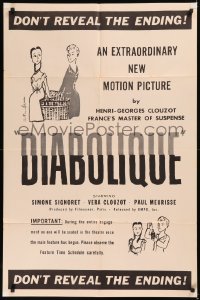 5x0915 DIABOLIQUE 1sh 1955 Signoret & Vera Clouzot in Henri-Georges Clouzot's Les Diaboliques!