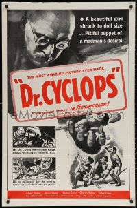 5x0924 DOCTOR CYCLOPS military 1sh R1960s Ernest B. Schoedsack directed evil scientist sci-fi!