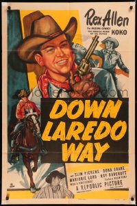 5x0928 DOWN LAREDO WAY 1sh 1953 Arizona Cowboy Rex Allen & Koko, Slim Pickens, western!