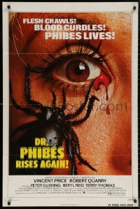 5x0931 DR. PHIBES RISES AGAIN 1sh 1972 Vincent Price, classic close up of a spider on a woman's face!