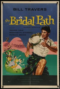 5x0811 BRIDAL PATH English 1sh 1959 Amstutz artwork of Scottish Bill Travers chased by many women!