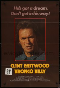5x0815 BRONCO BILLY English 1sh 1980 Clint Eastwood, cool different close-up image & tagline!